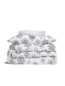 Детское постельное белье в кроватку SNOWFLAKES Cosas модель SnowflakesGrey_White_140 Фото