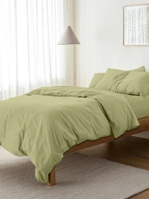 Детское постельное белье в кроватку OLIVE Cosas модель Ranfors78_Olive_El80-Olive_140 Фото