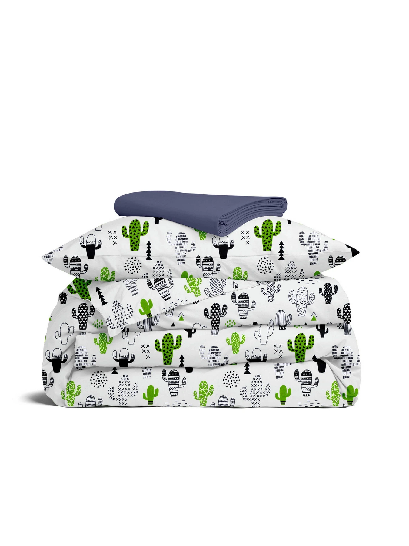 Дитяча постільна білизна в ліжечко CACTUS Cosas модель CactusGrayGreen_87DarkBlue_140 Фото