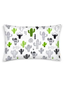 Детское постельное белье в кроватку CACTUS Cosas модель CactusGrayGreen_CellGreyWhite_140 Фото