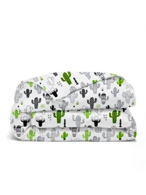 Детское постельное белье в кроватку CACTUS Cosas модель CactusGrayGreen_CellGreyWhite_140 Фото