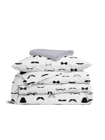 Дитяча постільна білизна в ліжечко MUSTACHE Cosas модель ChaplinFashion_45Pearl_140 Фото