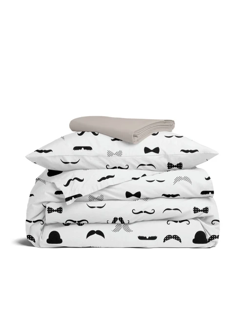 Дитяча постільна білизна в ліжечко MUSTACHE Cosas модель ChaplinFashion_El80-84Quartz_140 Фото