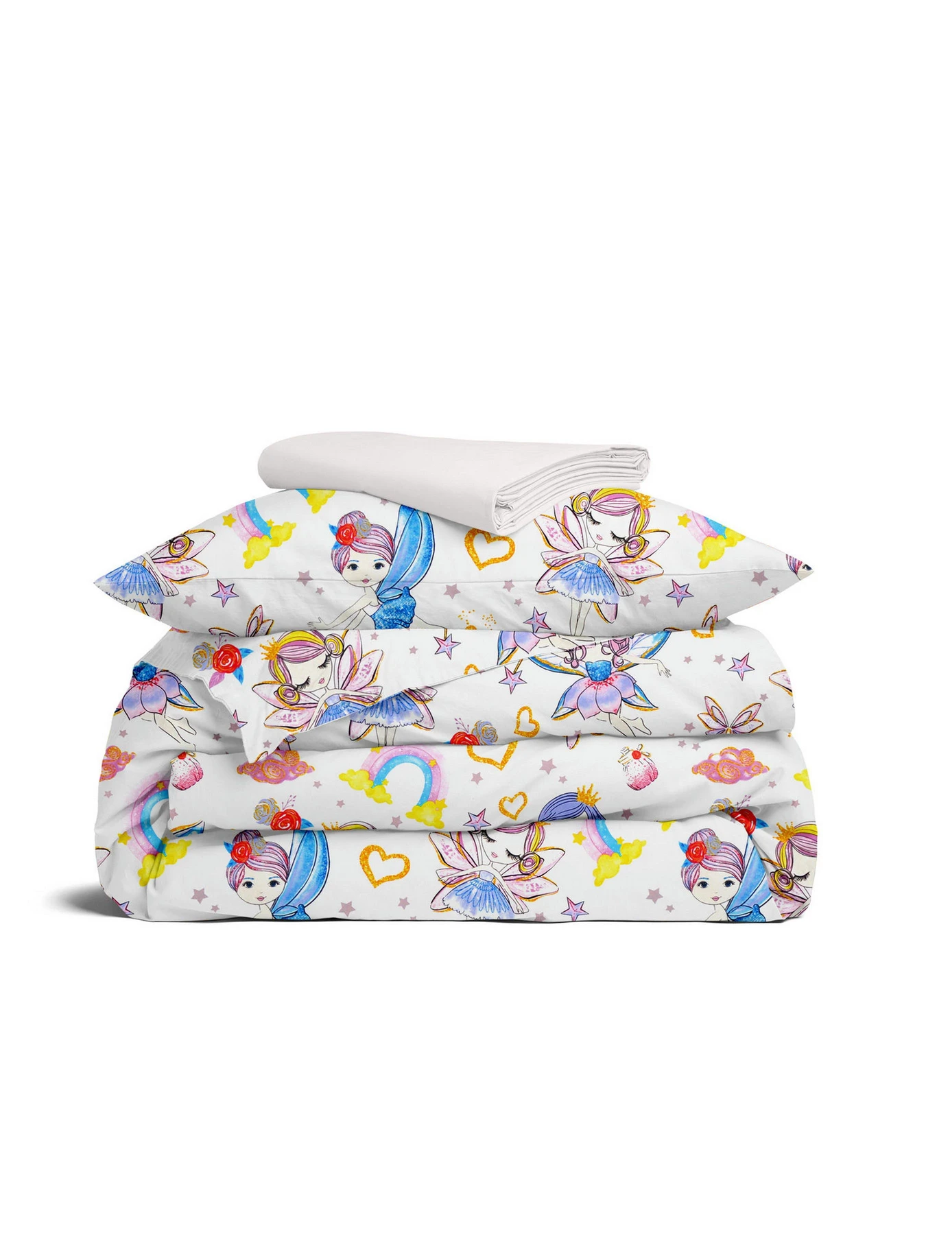 Детское постельное белье в кроватку FAIRIES Cosas модель FairiesLoveRainbow_30RoseLight_140 Фото