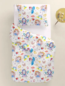 Детское постельное белье в кроватку FAIRIES Cosas модель FairiesLoveRainbow_30RoseLight_140 Фото