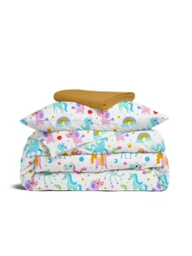 Детское постельное белье в кроватку UNICORNS Cosas модель UnicornFunnyColor_16Mustard_140 Фото