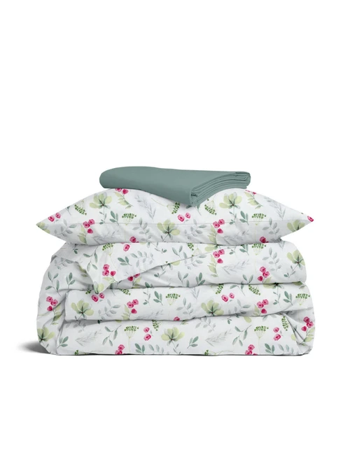 Дитяча постільна білизна в ліжечко SUMMER FLOWERS Cosas модель FlowersMeadowGreenRose_104Ashmint_140 Фото