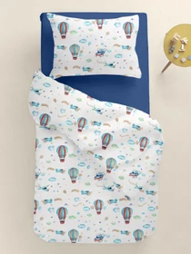 Дитяча постільна білизна в ліжечко AIR BALLOONS Cosas модель AirplaneBalloonsLBlue_81Denim_140 Фото