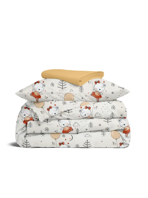 Дитяча постільна білизна в ліжечко BALLERINA Cosas модель BearGirlBallBeige_11Honey_140 Фото