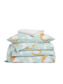 Дитяча постільна білизна в ліжечко SOFT BUNNY Cosas модель BunnyMoonOrangeMint_30RoseLight_140 Фото