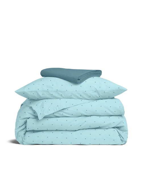 Дитяча постільна білизна в ліжечко MINI DOTS Cosas модель DotsGreyMint_68Sky_140 Фото