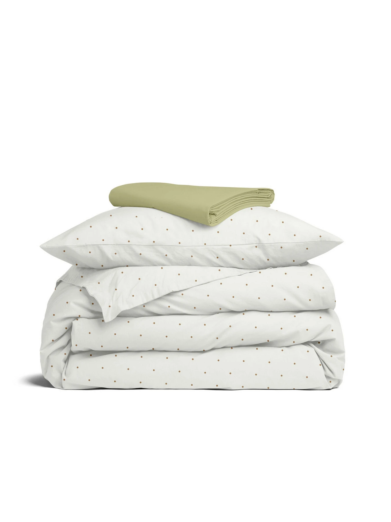 Детское постельное белье в кроватку MINI DOTS Cosas модель DotsChocoMilk_78Olive_140 Фото