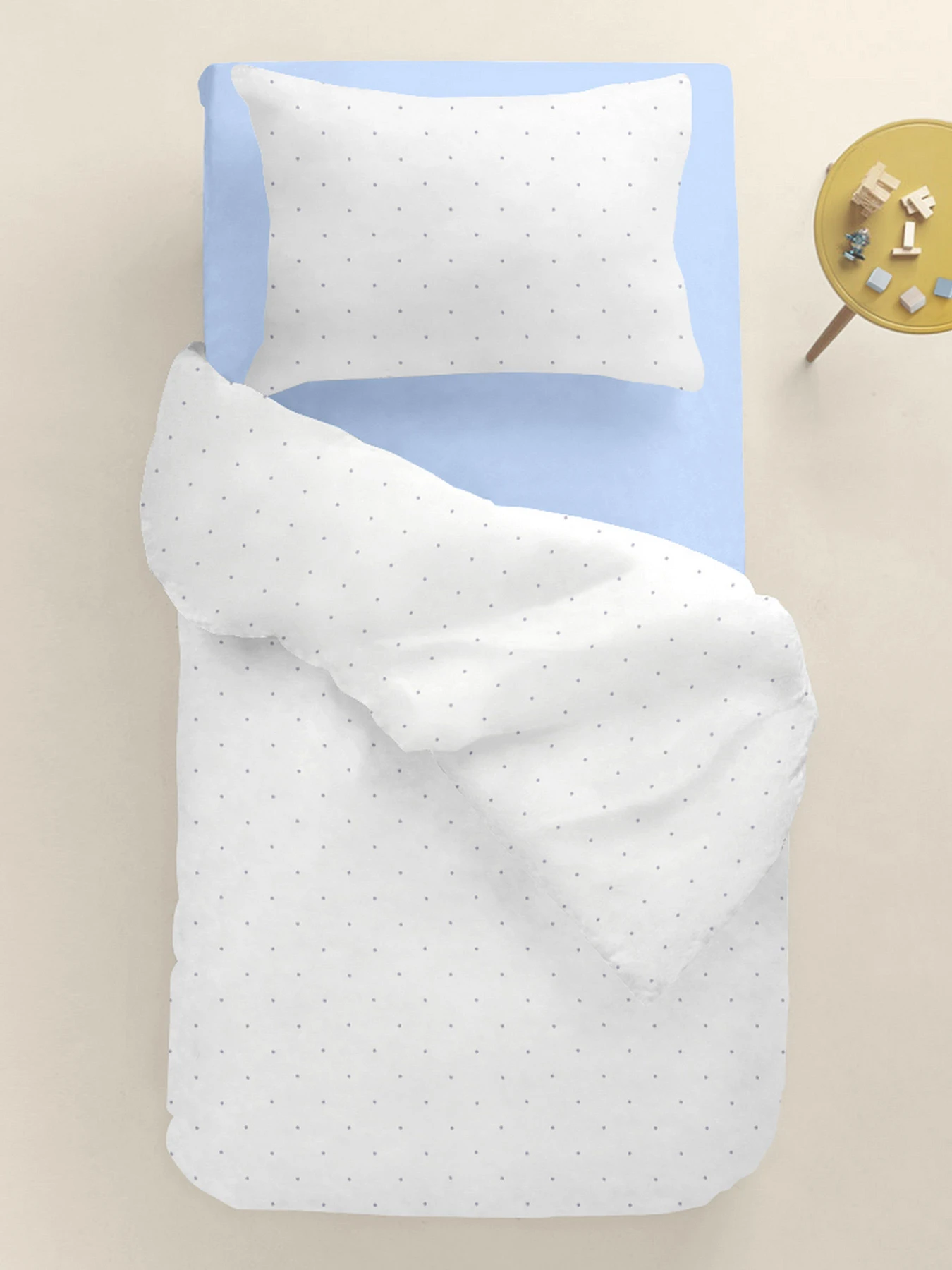 Дитяча постільна білизна в ліжечко MINI DOTS Cosas модель DotsGreyMiniWhite_62Maya_140 Дитяча постільна білизна в ліжечко MINI DOTS Cosas модель DotsGreyMiniWhite_62Maya_140 Фото