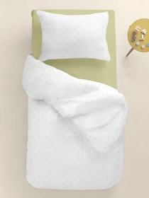 Детское постельное белье в кроватку MINI DOTS Cosas модель DotsGreyMiniWhite_78Olive_140 Фото