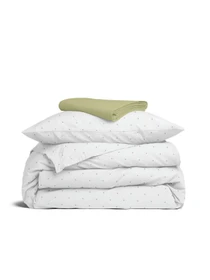 Дитяча постільна білизна в ліжечко MINI DOTS Cosas модель DotsGreyMiniWhite_78Olive_140 Фото