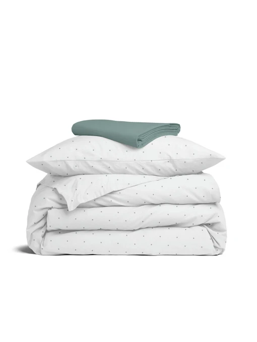 Детское постельное белье в кроватку MINI DOTS Cosas модель DotsGreyMiniWhite_104Ashmin_140 Фото