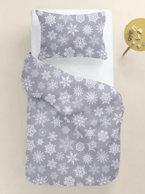 Дитяча постільна білизна в ліжечко SNOWFLAKES Cosas модель SnowflakesWhiteGrey_White_140 Фото