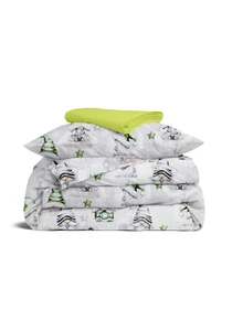 Дитяча постільна білизна в ліжечко NEW YEAR GNOMES Cosas модель GnomesGreenGrayGray_70Lime_140 Фото