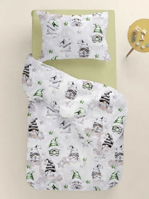 Дитяча постільна білизна в ліжечко NEW YEAR GNOMES Cosas модель GnomesGreenGrayGray_78Olive_140 Фото