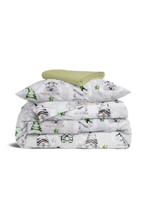 Детское постельное белье в кроватку NEW YEAR GNOMES Cosas модель GnomesGreenGrayGray_78Olive_140 Фото