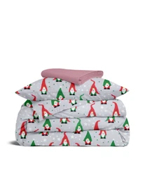 Детское постельное белье в кроватку NEW YEAR GNOMES Cosas модель GnomesRedGreenGray_41Lilac_140 Фото