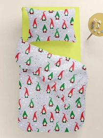 Детское постельное белье в кроватку NEW YEAR GNOMES Cosas модель GnomesRedGreenGray_70Lime_140 Фото