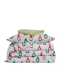 Детское постельное белье в кроватку NEW YEAR GNOMES Cosas модель GnomesRedGreenGray_78Olive_140 Фото