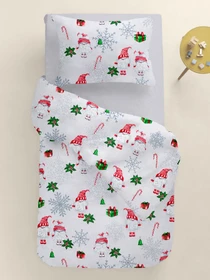 Дитяча постільна білизна в ліжечко NEW YEAR GNOMES Cosas модель GnomesSnowflakesGray_52Grey_140 Фото