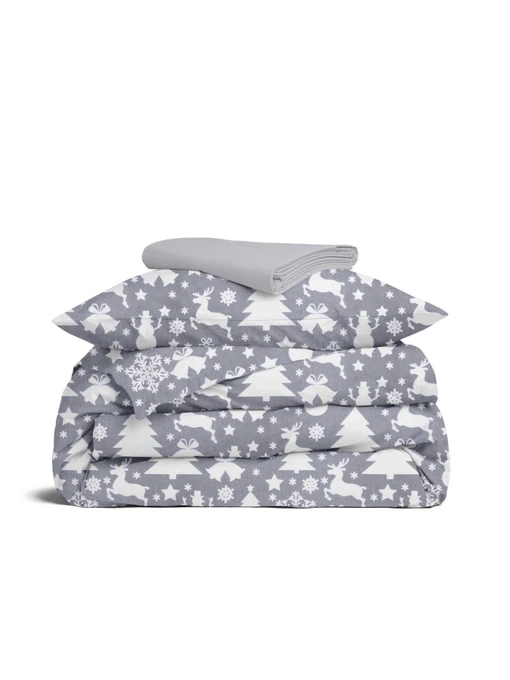Дитяча постільна білизна в ліжечко CHRISTMAS TOYS Cosas модель NewYearTinselWhiteGray_52Grey_140 Фото