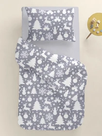 Детское постельное белье в кроватку CHRISTMAS TOYS Cosas модель NewYearTinselWhiteGray_52Grey_140 Фото