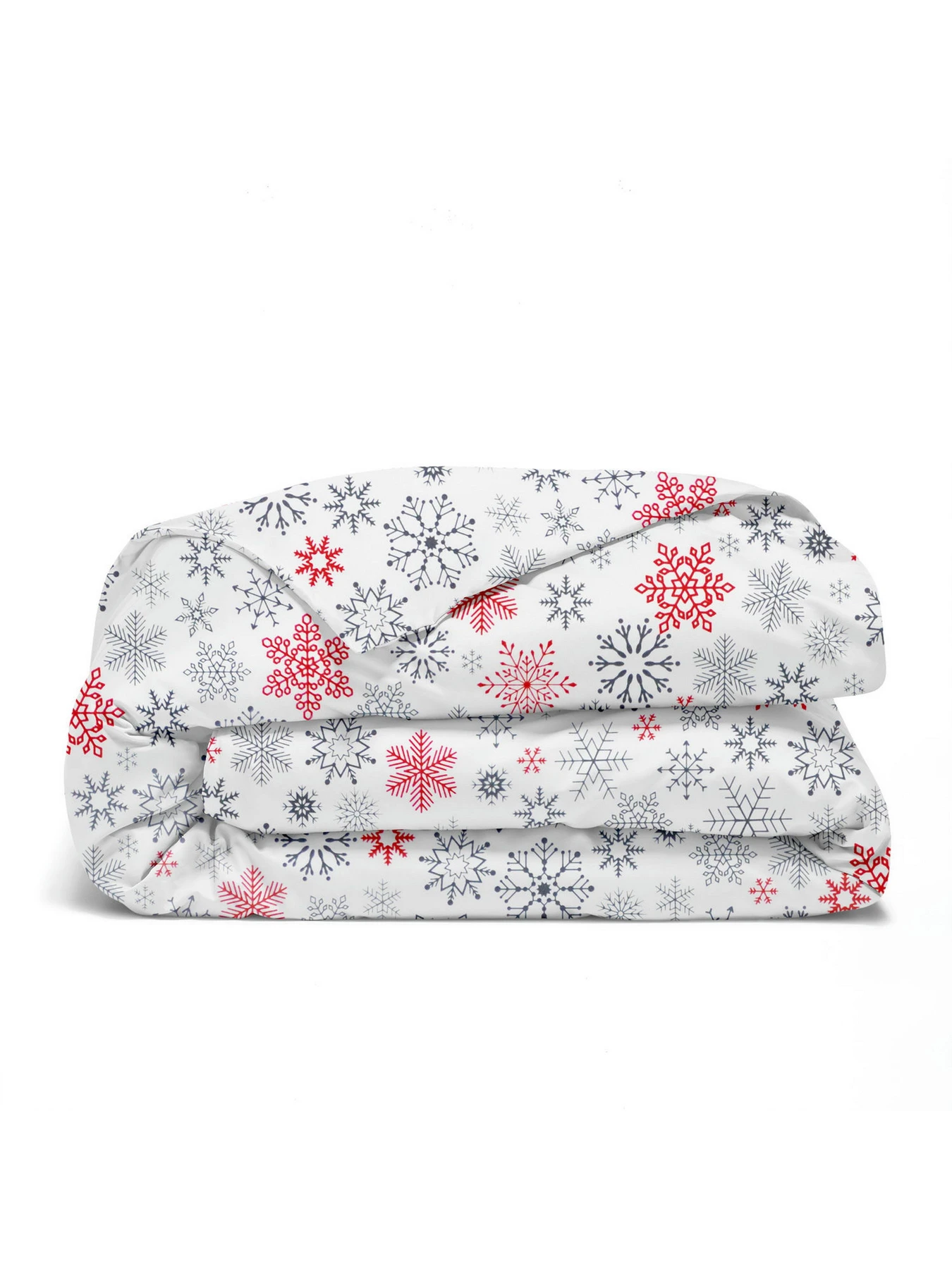 Детское постельное белье в кроватку SNOWFLAKES Cosas модель SnowflakesGrayRedWhite_52Grey_140 Фото