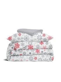 Дитяча постільна білизна в ліжечко SNOWFLAKES Cosas модель SnowflakesGrayRedWhite_52Grey_140 Фото