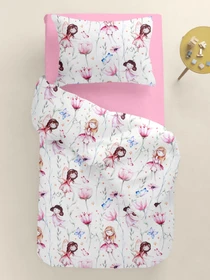 Дитяча постільна білизна в ліжечко FAIRIES Cosas модель FairiesFlowersRose_34Bubble_140 Фото