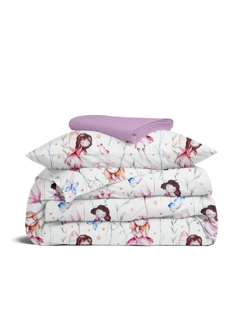Детское постельное белье в кроватку FAIRIES Cosas модель FairiesFlowersRose_El80-46Camellia_140 Фото