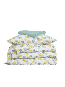 Детское постельное белье в кроватку LOVE Cosas модель LoveYellowMintGrey_66Nevada_140 Фото
