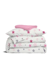 Дитяча постільна білизна в ліжечко PINK STARS Cosas модель StarCarnivalRoseGrey_34Bubble_140 Фото
