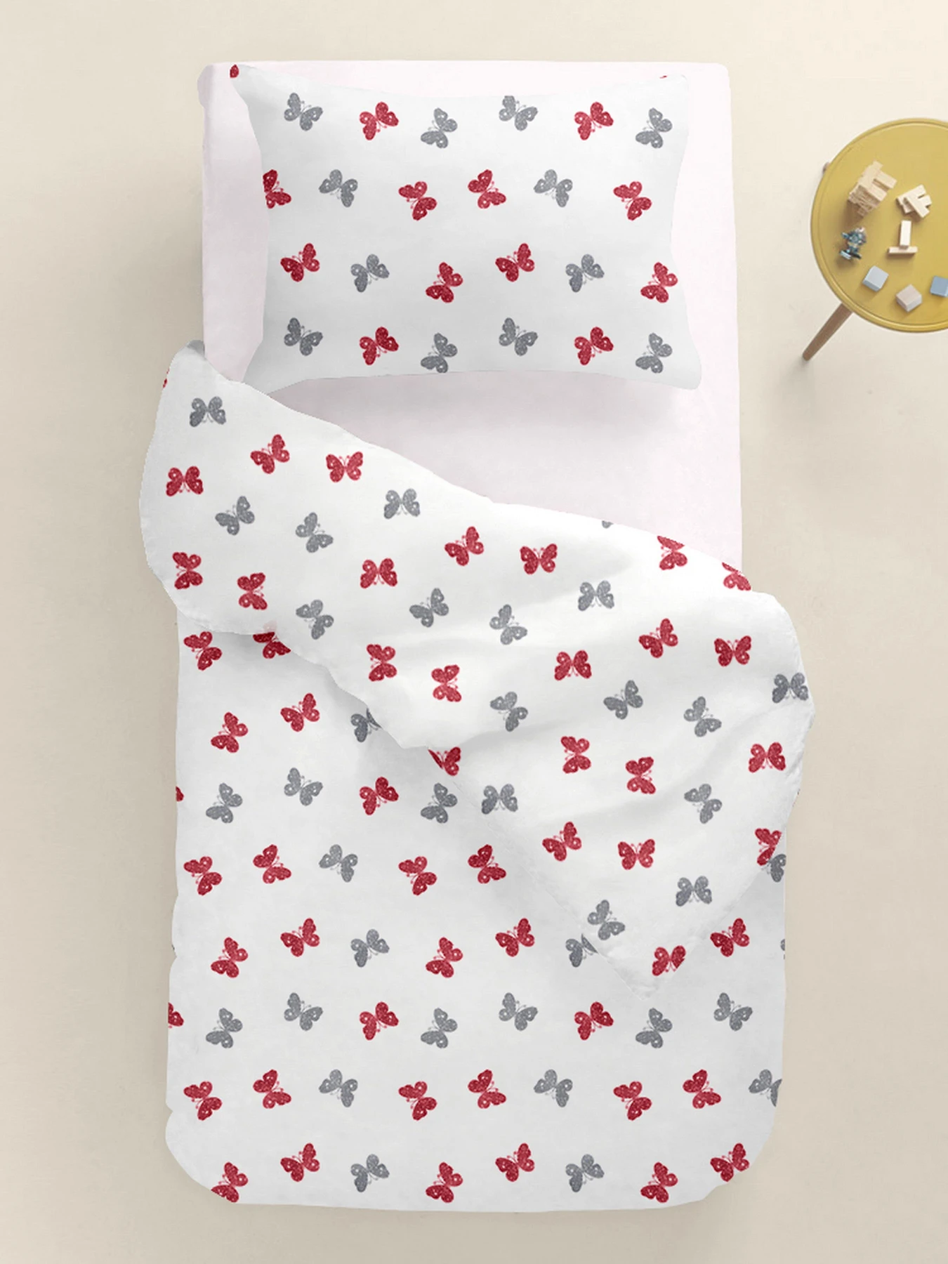 Дитяча постільна білизна в ліжечко BUTTERFLY SC10 Cosas модель ButterfliesGrayRed_30RoseLight_140 Дитяча постільна білизна в ліжечко BUTTERFLY SC10 Cosas модель ButterfliesGrayRed_30RoseLight_140 Фото