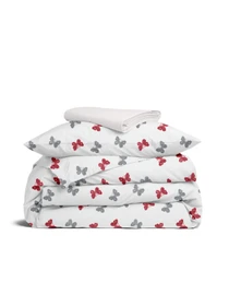 Дитяча постільна білизна в ліжечко BUTTERFLY SC10 Cosas модель ButterfliesGrayRed_30RoseLight_140 Фото