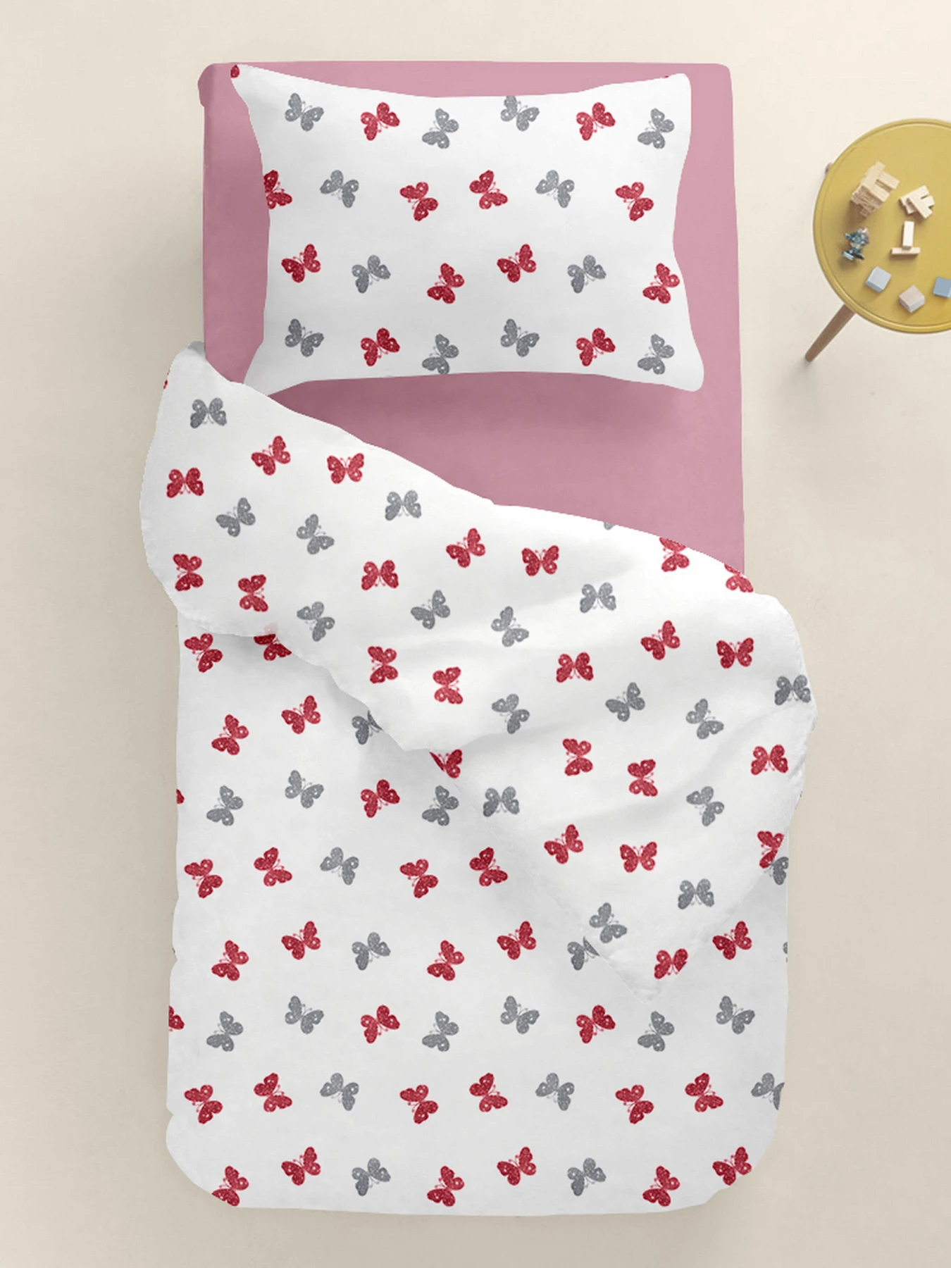 Дитяча постільна білизна в ліжечко BUTTERFLY SC11 Cosas модель ButterfliesGrayRed_41Lilac_140 Дитяча постільна білизна в ліжечко BUTTERFLY SC11 Cosas модель ButterfliesGrayRed_41Lilac_140 Фото