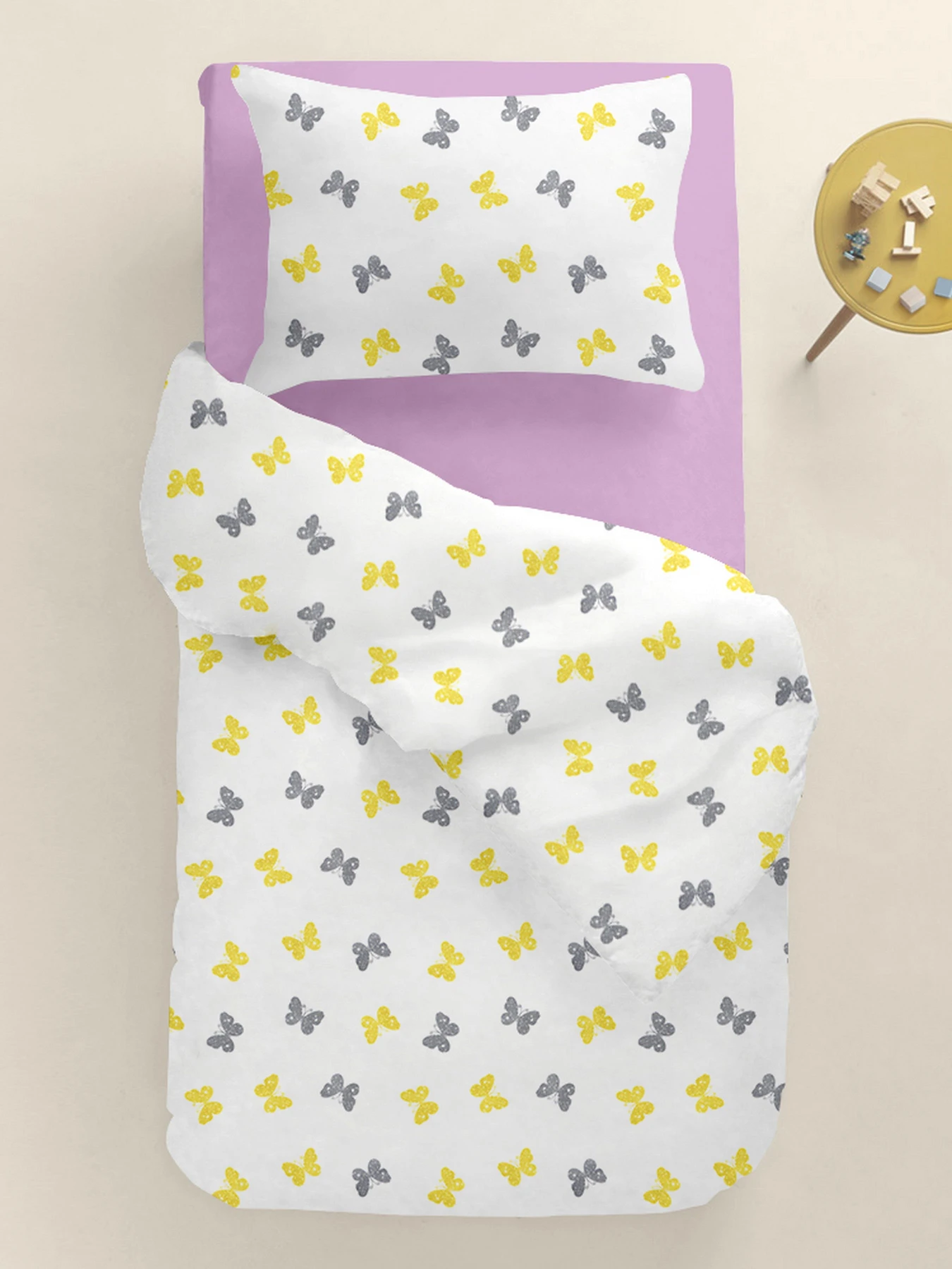 Детское постельное белье в кроватку BUTTERFLY SC12 Cosas модель ButterfliesGrayYellow_46Camellia_140 Детское постельное белье в кроватку BUTTERFLY SC12 Cosas модель ButterfliesGrayYellow_46Camellia_140 Фото