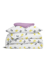 Детское постельное белье в кроватку BUTTERFLY SC12 Cosas модель ButterfliesGrayYellow_46Camellia_140 Фото
