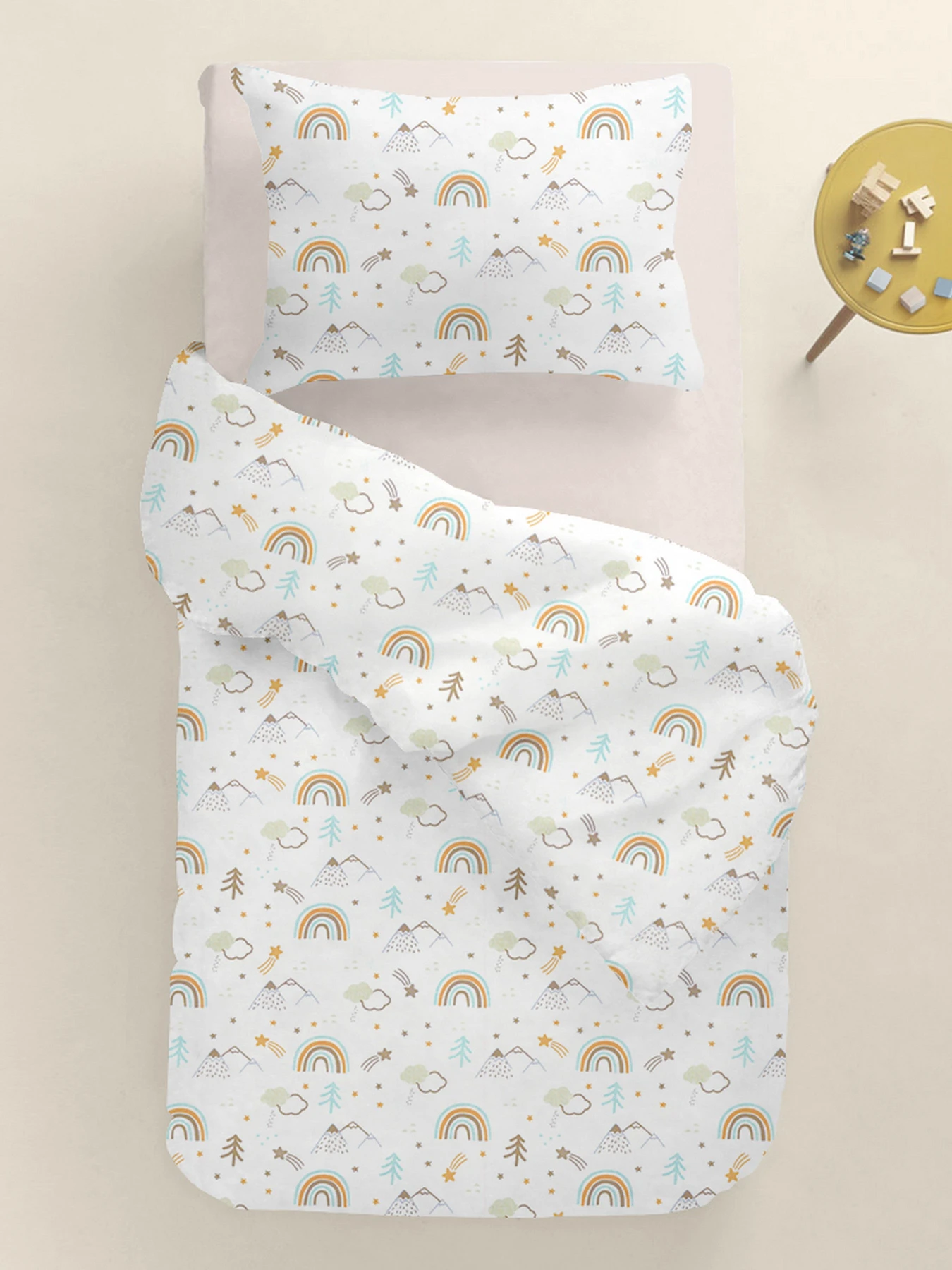 Дитяча постільна білизна в ліжечко MOUNTAINS Cosas модель MountainRainbow_98Cappuccino_140 Дитяча постільна білизна в ліжечко MOUNTAINS Cosas модель MountainRainbow_98Cappuccino_140 Фото