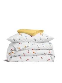 Дитяча постільна білизна фланель в ліжечко WILDFLOWER DREAMS Cosas модель Flannel_FlowersBlueRedOrange_08Summer_140 Фото