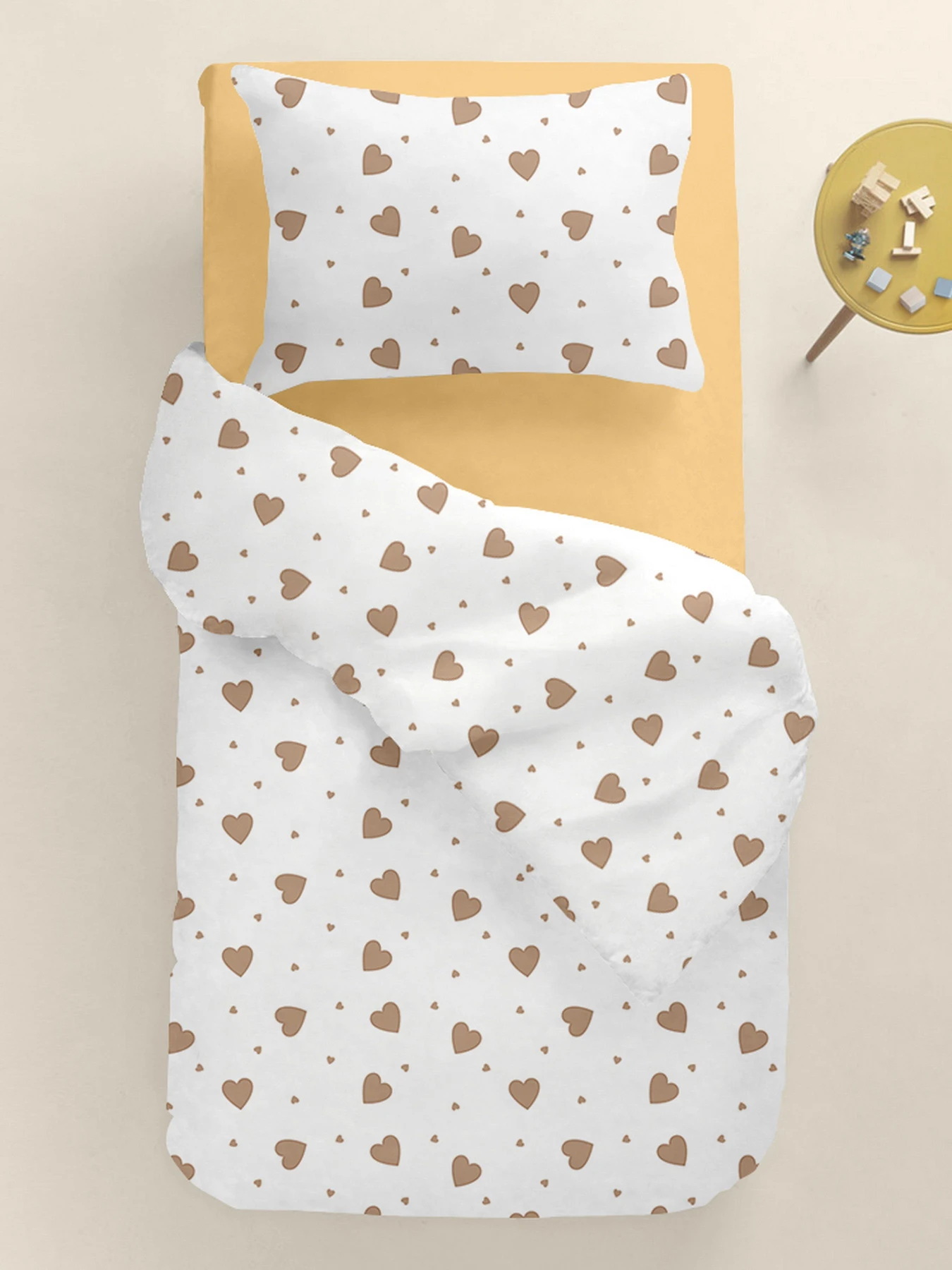 Детское постельное белье в кроватку BEIGE HEARTS Cosas модель BeigeHearts_11Honey_140 Детское постельное белье в кроватку BEIGE HEARTS Cosas модель BeigeHearts_11Honey_140 Фото