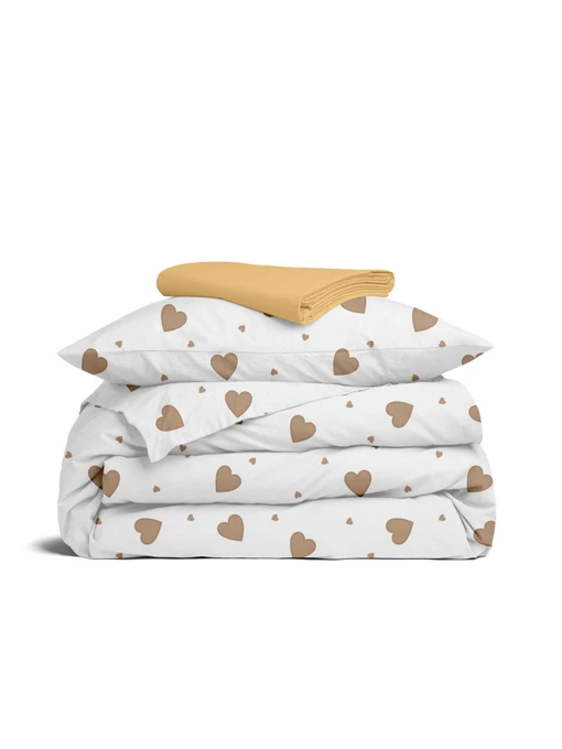 Дитяча постільна білизна в ліжечко BEIGE HEARTS Cosas модель BeigeHearts_11Honey_140 Фото