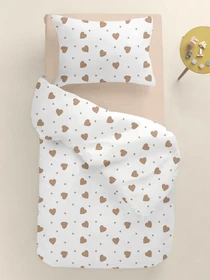 Детское постельное белье в кроватку BEIGE HEARTS Cosas модель BeigeHearts_12Magnolia_140 Фото