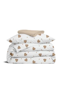 Дитяча постільна білизна в ліжечко BEIGE HEARTS Cosas модель BeigeHearts_12Magnolia_140 Фото