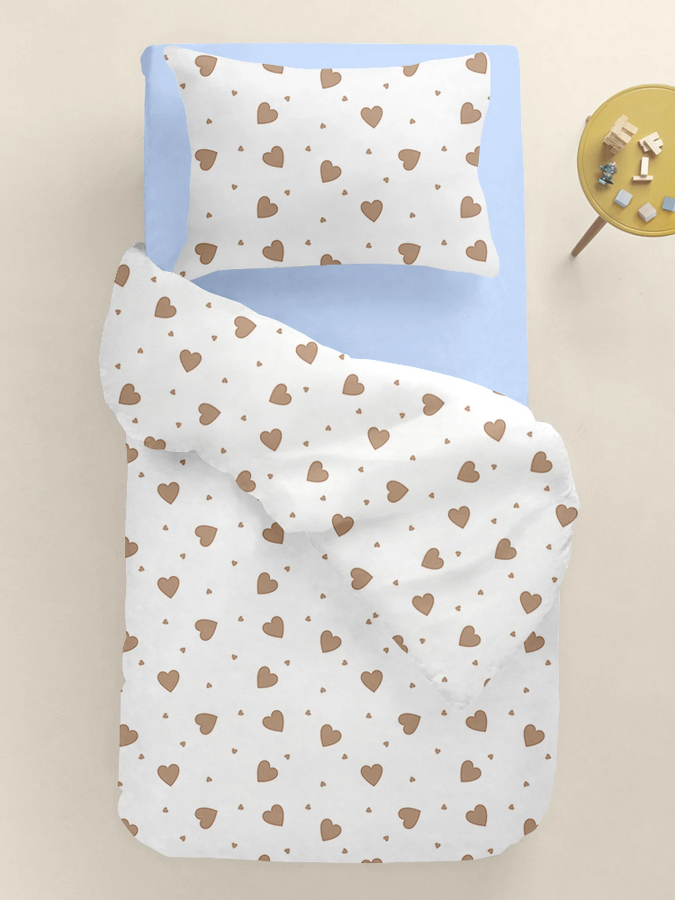 Детское постельное белье в кроватку BEIGE HEARTS Cosas модель BeigeHearts_62Maya_140 Детское постельное белье в кроватку BEIGE HEARTS Cosas модель BeigeHearts_62Maya_140 Фото