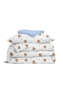 Дитяча постільна білизна в ліжечко BEIGE HEARTS Cosas модель BeigeHearts_62Maya_140 Фото