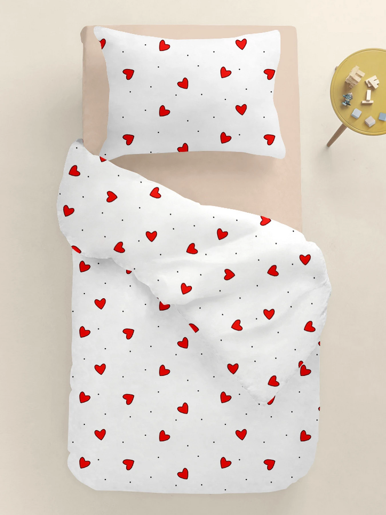 Детское постельное белье в кроватку CHERRY HEARTS Cosas модель CherryHearts_12Magnolia_140 Детское постельное белье в кроватку CHERRY HEARTS Cosas модель CherryHearts_12Magnolia_140 Фото
